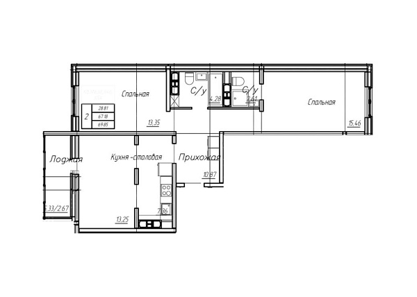 2-к квартира, 70 кв. м, Оренбург, улица Гаранькина