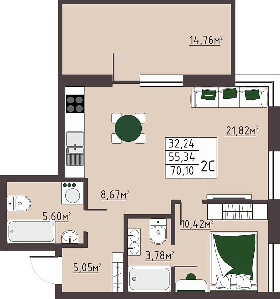 3-к квартира, 71 кв. м, Оренбург, проспект Гагарина, дом 40